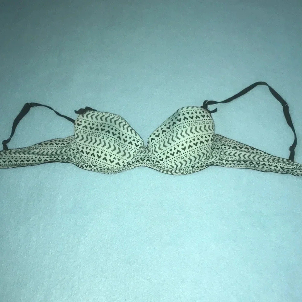 JOE BOXER 36 B sea foam mint Aztec print padded push up bra